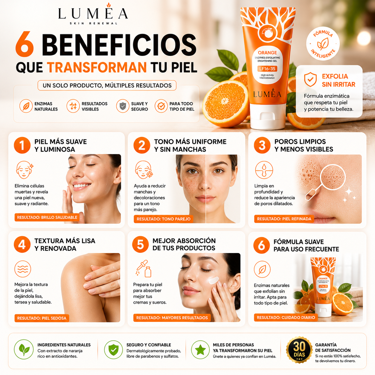 GEL EXFOLIANTE ENZIMÁTICO DE NARANJA